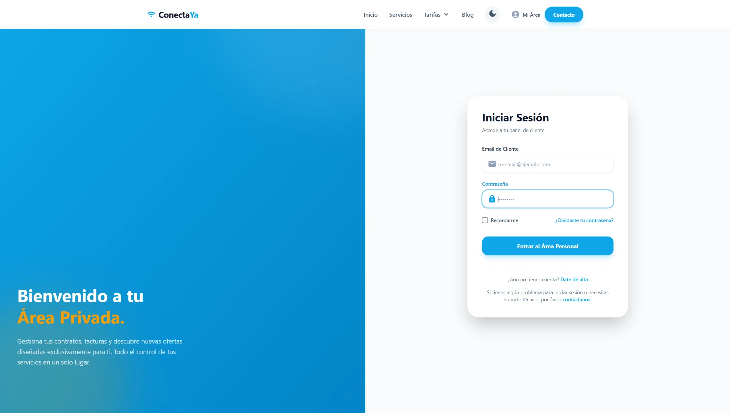 Pantalla de login para agentes y colaboradores del CRM